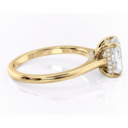 Inel de logodnă Aria din aur Galben 14kt cu moissanite tăietură radiantă – Solitar rafinată pentru profil înalt | Personalizează și configurează gratuit online [1]