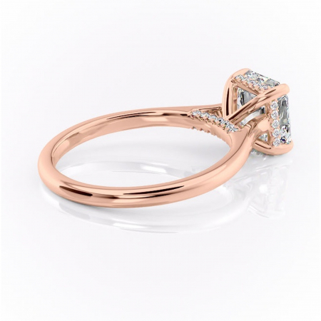 Inel de logodnă Aria din aur Rose 18kt cu moissanite tăietură asscher – Solitar rafinată pentru profil înalt | Personalizează și configurează gratuit online [2]