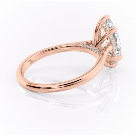 Inel de logodnă Aria din aur Rose 14kt cu moissanite tăietură marquise – Solitar rafinată pentru profil înalt | Personalizează și configurează gratuit online [2]