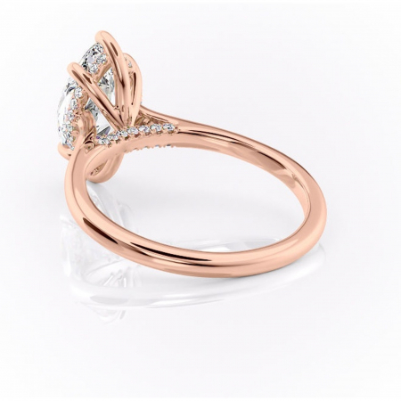Inel de logodnă Aria din aur Rose 14kt cu moissanite tăietură marquise – Solitar rafinată pentru profil înalt | Personalizează și configurează gratuit online [3]