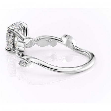 Inel de logodnă Aurelia din aur Alb 14kt cu moissanite tăietură asscher – Pietre laterale rafinată pentru profil înalt | Personalizează și configurează gratuit online [4]