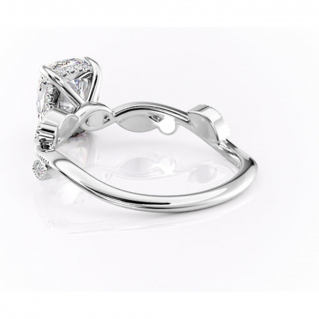 Inel de logodnă Aurelia din aur Alb 14kt cu moissanite tăietură asscher – Pietre laterale rafinată pentru profil înalt | Personalizează și configurează gratuit online [3]