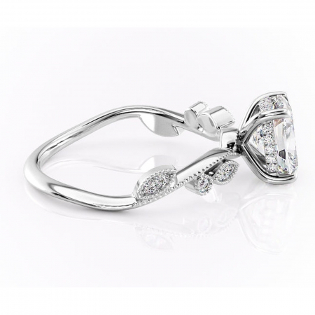 Inel de logodnă Aurelia din aur Alb 14kt cu moissanite tăietură asscher – Pietre laterale rafinată pentru profil înalt | Personalizează și configurează gratuit online [1]