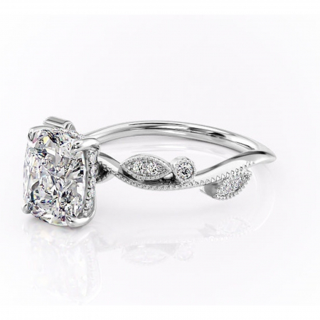 Inel de logodnă Aurelia din aur Alb 14kt cu moissanite tăietură asscher – Pietre laterale rafinată pentru profil înalt | Personalizează și configurează gratuit online [6]