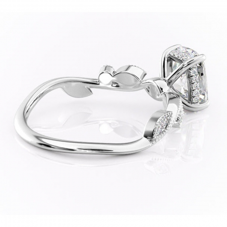 Inel de logodnă Aurelia din aur Alb 14kt cu moissanite tăietură asscher – Pietre laterale rafinată pentru profil înalt | Personalizează și configurează gratuit online [2]