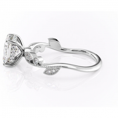 Inel de logodnă Aurelia din aur Alb 14kt cu moissanite tăietură asscher – Pietre laterale rafinată pentru profil înalt | Personalizează și configurează gratuit online [5]