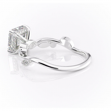 Inel de logodnă Aurelia din aur Alb 14kt cu moissanite tăietură asscher – Pietre laterale rafinată pentru profil înalt | Personalizează și configurează gratuit online [4]