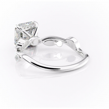 Inel de logodnă Aurelia din aur Alb 14kt cu moissanite tăietură asscher – Pietre laterale rafinată pentru profil înalt | Personalizează și configurează gratuit online [3]