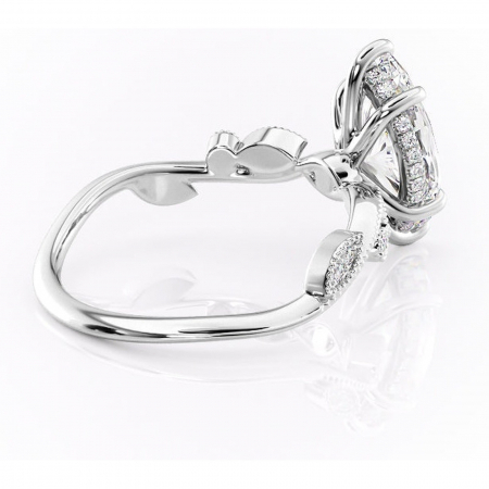 Inel de logodnă Aurelia din aur Alb 14kt cu moissanite tăietură marquise – Pietre laterale rafinată pentru profil înalt | Personalizează și configurează gratuit online [2]