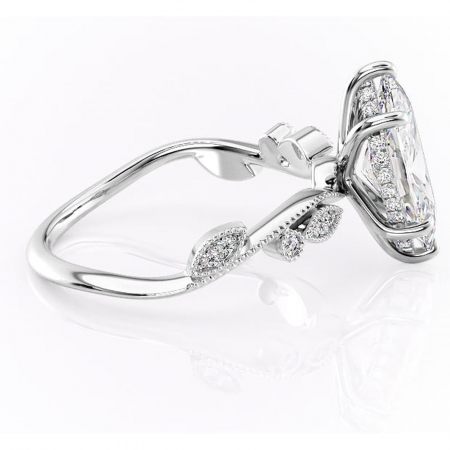 Inel de logodnă Aurelia din aur Alb 14kt cu moissanite tăietură marquise – Pietre laterale rafinată pentru profil înalt | Personalizează și configurează gratuit online [1]