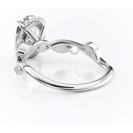 Inel de logodnă Aurelia din aur Alb 14kt cu moissanite tăietură ovală – Pietre laterale rafinată pentru profil înalt | Personalizează și configurează gratuit online [3]