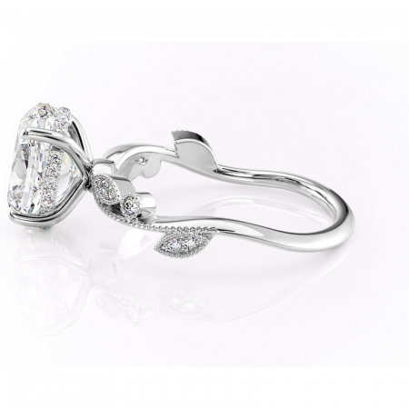 Inel de logodnă Aurelia din aur Alb 14kt cu moissanite tăietură ovală – Pietre laterale rafinată pentru profil înalt | Personalizează și configurează gratuit online [5]