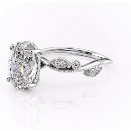 Inel de logodnă Aurelia din aur Alb 14kt cu moissanite tăietură ovală – Pietre laterale rafinată pentru profil înalt | Personalizează și configurează gratuit online [6]