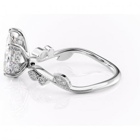 Inel de logodnă Aurelia din aur Alb 18kt cu moissanite tăietură pară – Pietre laterale rafinată pentru profil înalt | Personalizează și configurează gratuit online [5]