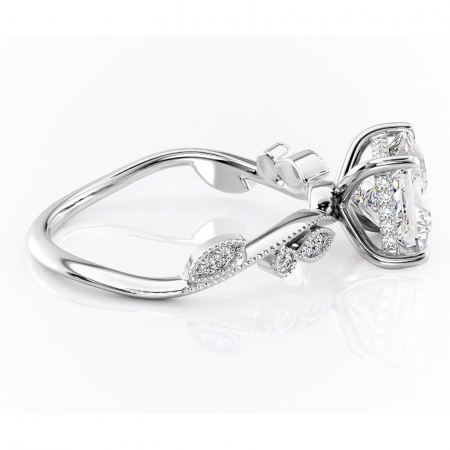 Inel de logodnă Aurelia din aur Alb 14kt cu moissanite tăietură princess – Pietre laterale rafinată pentru profil înalt | Personalizează și configurează gratuit online [1]