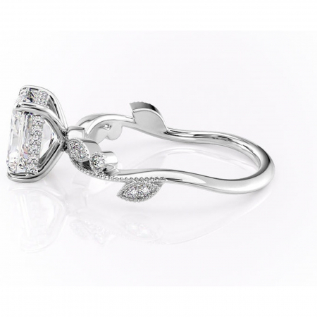 Inel de logodnă Aurelia din aur Alb 18kt cu moissanite tăietură radiantă – Pietre laterale rafinată pentru profil înalt | Personalizează și configurează gratuit online [5]