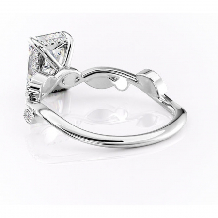 Inel de logodnă Aurelia din aur Alb 18kt cu moissanite tăietură radiantă – Pietre laterale rafinată pentru profil înalt | Personalizează și configurează gratuit online [3]