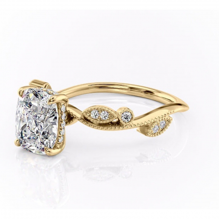 Inel de logodnă Aurelia din aur Galben 14kt cu moissanite tăietură asscher – Pietre laterale rafinată pentru profil înalt | Personalizează și configurează gratuit online [6]