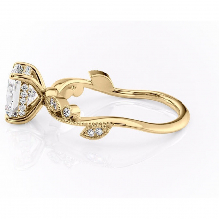 Inel de logodnă Aurelia din aur Galben 14kt cu moissanite tăietură asscher – Pietre laterale rafinată pentru profil înalt | Personalizează și configurează gratuit online [5]