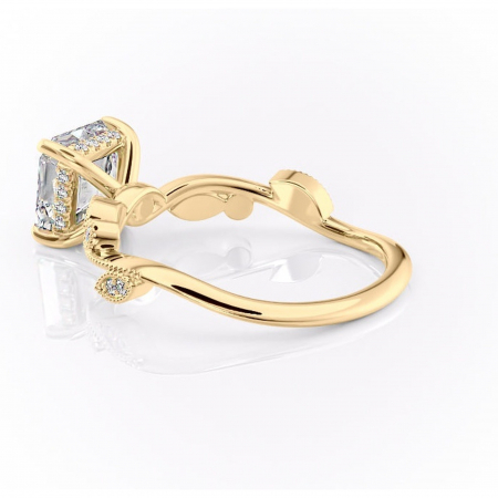Inel de logodnă Aurelia din aur Galben 18kt cu moissanite tăietură asscher – Pietre laterale rafinată pentru profil înalt | Personalizează și configurează gratuit online [4]