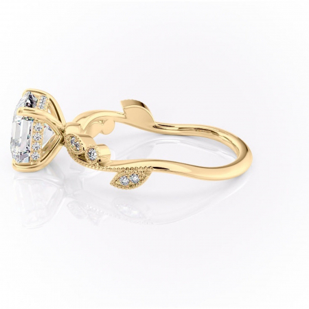 Inel de logodnă Aurelia din aur Galben 18kt cu moissanite tăietură asscher – Pietre laterale rafinată pentru profil înalt | Personalizează și configurează gratuit online [5]