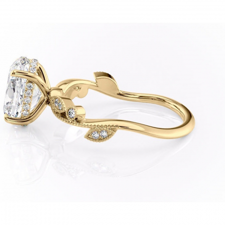 Inel de logodnă Aurelia din aur Galben 14kt cu moissanite tăietură ovală – Pietre laterale rafinată pentru profil înalt | Personalizează și configurează gratuit online [5]