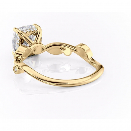 Inel de logodnă Aurelia din aur Galben 14kt cu moissanite tăietură pernă – Pietre laterale rafinată pentru profil înalt | Personalizează și configurează gratuit online [3]