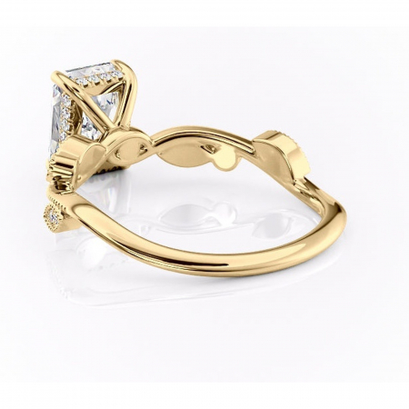 Inel de logodnă Aurelia din aur Galben 14kt cu moissanite tăietură radiantă – Pietre laterale rafinată pentru profil înalt | Personalizează și configurează gratuit online [3]