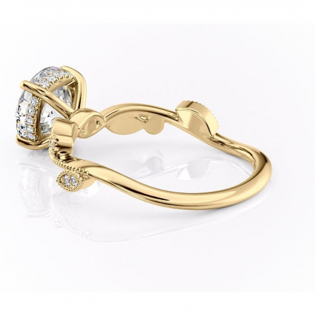 Inel de logodnă Aurelia din aur Galben 14kt cu moissanite tăietură rotundă – Pietre laterale rafinată pentru profil înalt | Personalizează și configurează gratuit online [4]