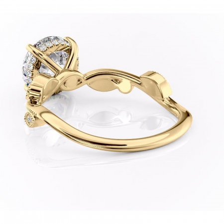 Inel de logodnă Aurelia din aur Galben 14kt cu moissanite tăietură rotundă – Pietre laterale rafinată pentru profil înalt | Personalizează și configurează gratuit online [3]