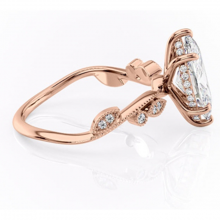 Inel de logodnă Aurelia din aur Rose 14kt cu moissanite tăietură marquise – Pietre laterale rafinată pentru profil înalt | Personalizează și configurează gratuit online [1]