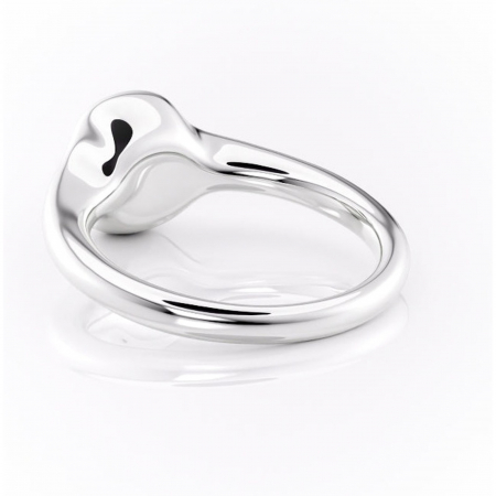 Inel de logodnă Avenelle din aur Alb 14kt cu moissanite tăietură asscher – Montură închisă rafinată pentru solitar | Personalizează și configurează gratuit online [3]