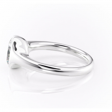 Inel de logodnă Avenelle din aur Alb 14kt cu moissanite tăietură asscher – Montură închisă rafinată pentru solitar | Personalizează și configurează gratuit online [5]