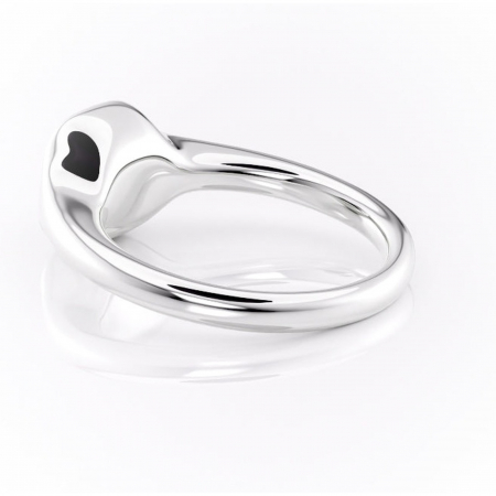 Inel de logodnă Avenelle din aur Alb 14kt cu moissanite tăietură asscher – Montură închisă rafinată pentru solitar | Personalizează și configurează gratuit online [4]