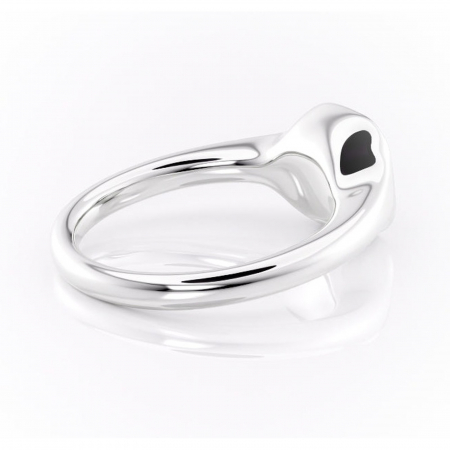 Inel de logodnă Avenelle din aur Alb 14kt cu moissanite tăietură asscher – Montură închisă rafinată pentru solitar | Personalizează și configurează gratuit online [2]