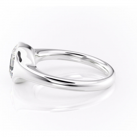 Inel de logodnă Avenelle din aur Alb 14kt cu moissanite tăietură asscher – Montură închisă rafinată pentru solitar | Personalizează și configurează gratuit online [5]