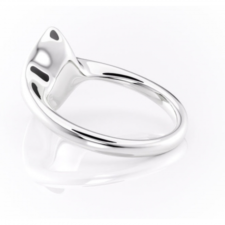 Inel de logodnă Avenelle din aur Alb 14kt cu moissanite tăietură marquise – Montură închisă rafinată pentru solitar | Personalizează și configurează gratuit online [4]