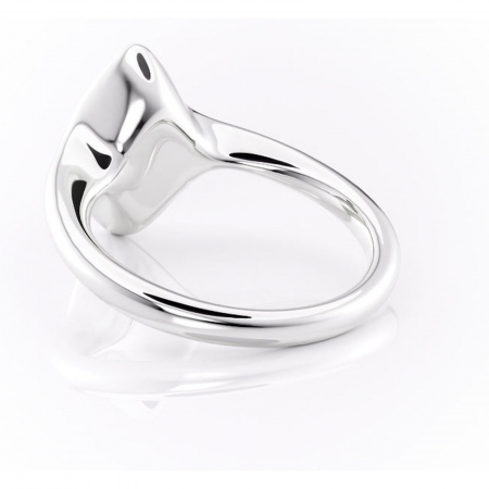 Inel de logodnă Avenelle din aur Alb 14kt cu moissanite tăietură marquise – Montură închisă rafinată pentru solitar | Personalizează și configurează gratuit online [3]