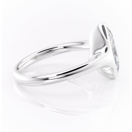 Inel de logodnă Avenelle din aur Alb 14kt cu moissanite tăietură marquise – Montură închisă rafinată pentru solitar | Personalizează și configurează gratuit online [1]