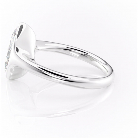 Inel de logodnă Avenelle din aur Alb 14kt cu moissanite tăietură marquise – Montură închisă rafinată pentru solitar | Personalizează și configurează gratuit online [5]