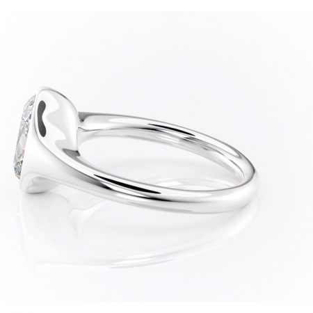 Inel de logodnă Avenelle din aur Alb 14kt cu moissanite tăietură ovală – Montură închisă rafinată pentru solitar | Personalizează și configurează gratuit online [5]