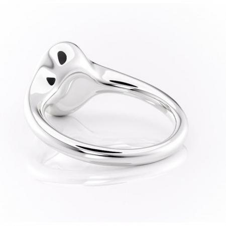 Inel de logodnă Avenelle din aur Alb 14kt cu moissanite tăietură ovală – Montură închisă rafinată pentru solitar | Personalizează și configurează gratuit online [3]