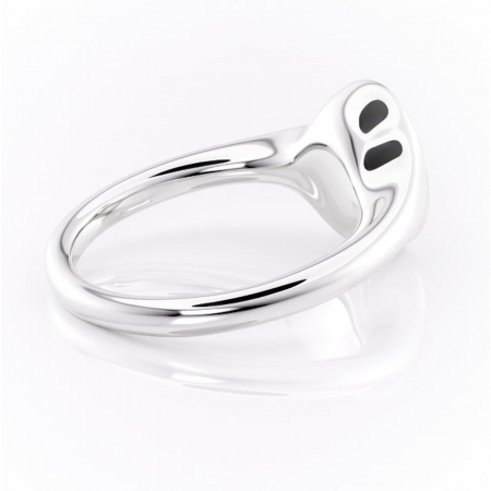 Inel de logodnă Avenelle din aur Alb 14kt cu moissanite tăietură ovală – Montură închisă rafinată pentru solitar | Personalizează și configurează gratuit online [2]