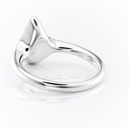 Inel de logodnă Avenelle din aur Alb 14kt cu moissanite tăietură pară – Montură închisă rafinată pentru solitar | Personalizează și configurează gratuit online [3]