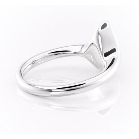 Inel de logodnă Avenelle din aur Alb 14kt cu moissanite tăietură pară – Montură închisă rafinată pentru solitar | Personalizează și configurează gratuit online [2]