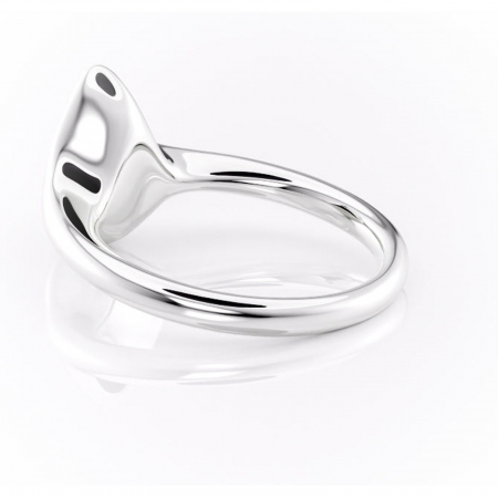 Inel de logodnă Avenelle din aur Alb 14kt cu moissanite tăietură pară – Montură închisă rafinată pentru solitar | Personalizează și configurează gratuit online [4]