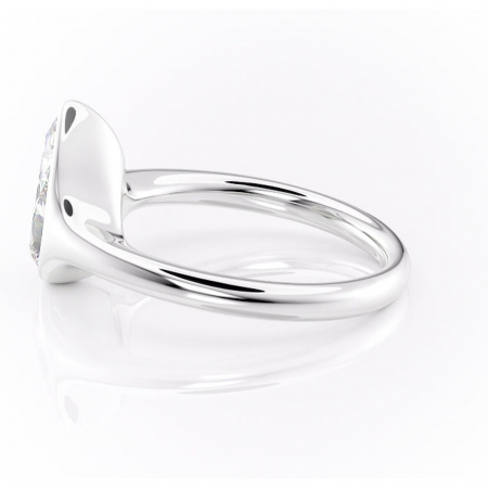 Inel de logodnă Avenelle din aur Alb 14kt cu moissanite tăietură pară – Montură închisă rafinată pentru solitar | Personalizează și configurează gratuit online [5]