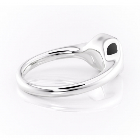 Inel de logodnă Avenelle din aur Alb 14kt cu moissanite tăietură pernă – Montură închisă rafinată pentru solitar | Personalizează și configurează gratuit online [2]