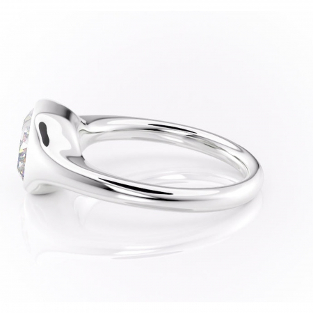 Inel de logodnă Avenelle din aur Alb 14kt cu moissanite tăietură pernă – Montură închisă rafinată pentru solitar | Personalizează și configurează gratuit online [5]