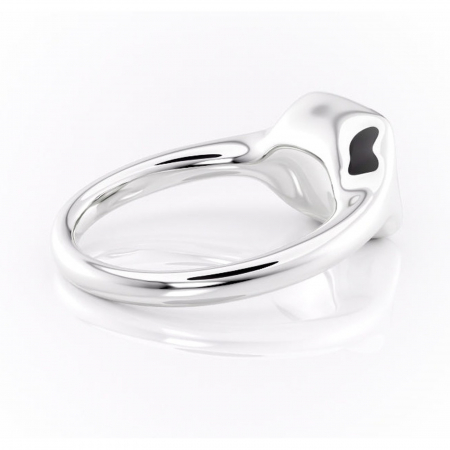 Inel de logodnă Avenelle din aur Alb 14kt cu moissanite tăietură princess – Montură închisă rafinată pentru solitar | Personalizează și configurează gratuit online [2]